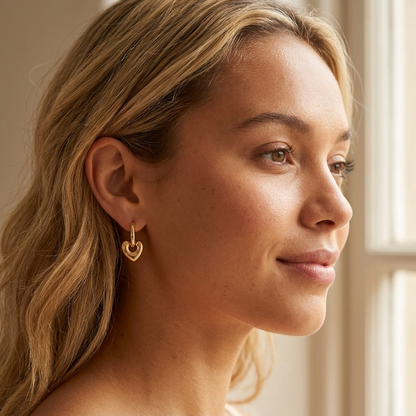 Kalliope Heart Hoop Earrings