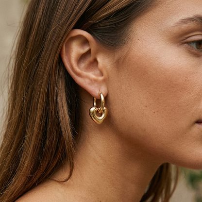 Kalliope Heart Hoop Earrings