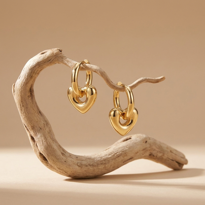Kalliope Heart Hoop Earrings