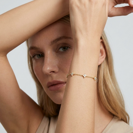 Eleanor Crystal Flower Bracelet