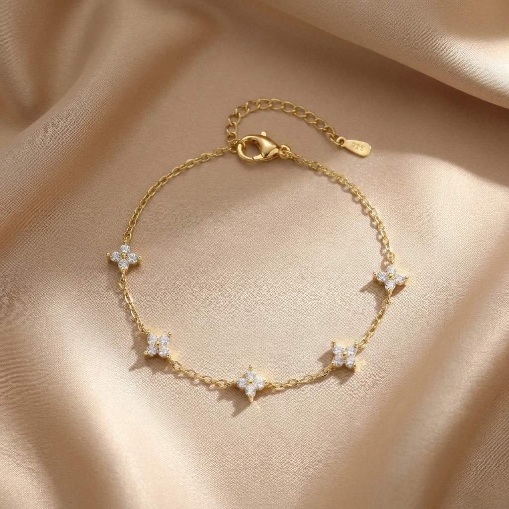 Eleanor Crystal Flower Bracelet