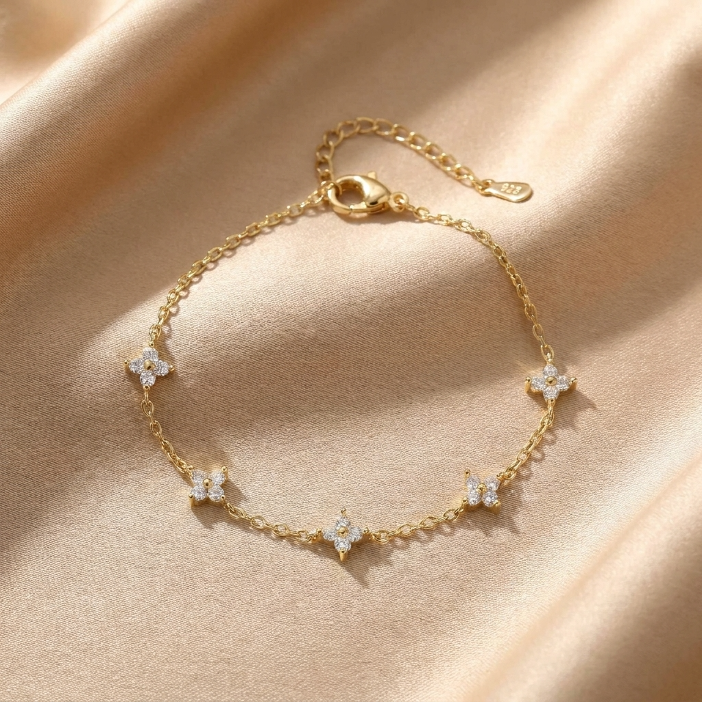 Eleanor Crystal Flower Bracelet