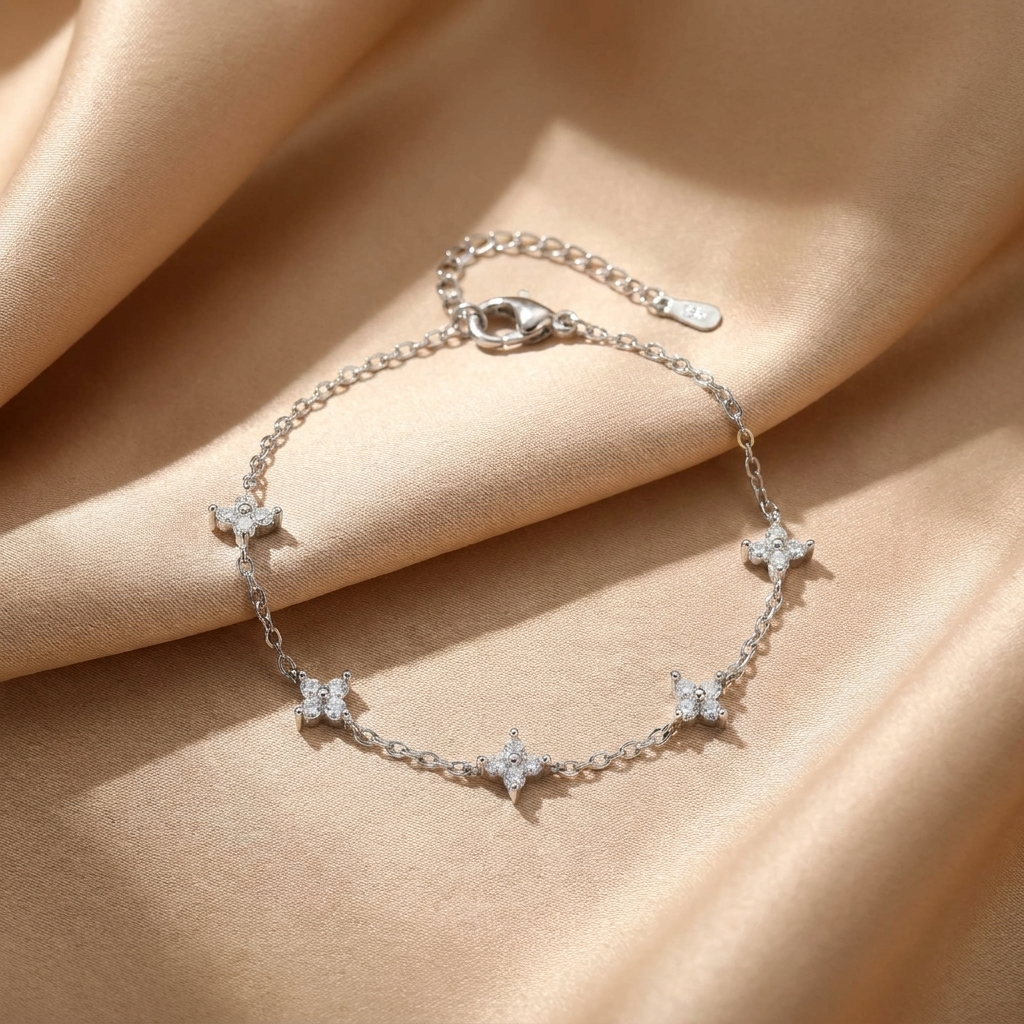 Eleanor Crystal Flower Bracelet