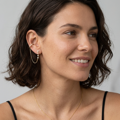 Eleonore Chain Cuff Earrings