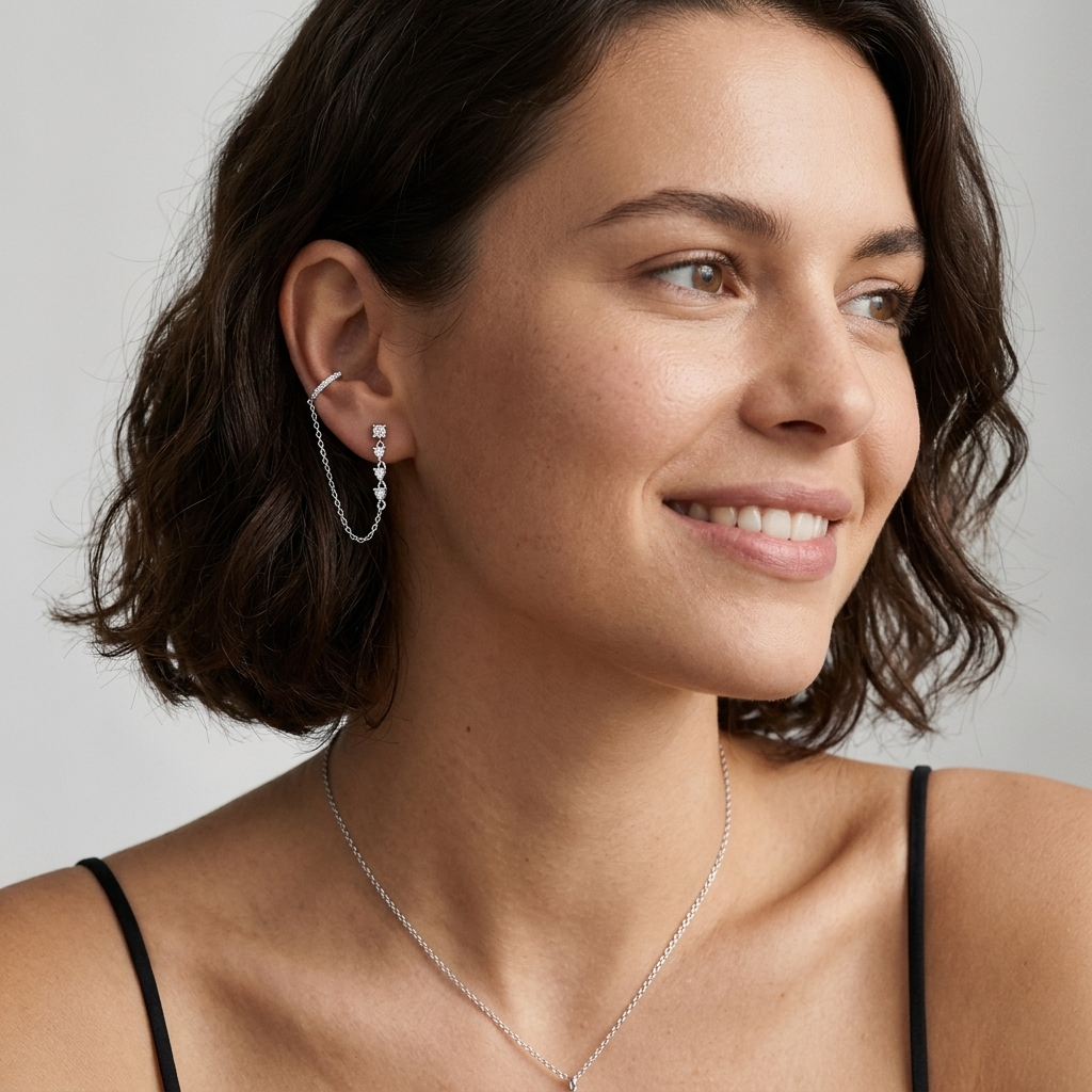 Eleonore Chain Cuff Earrings