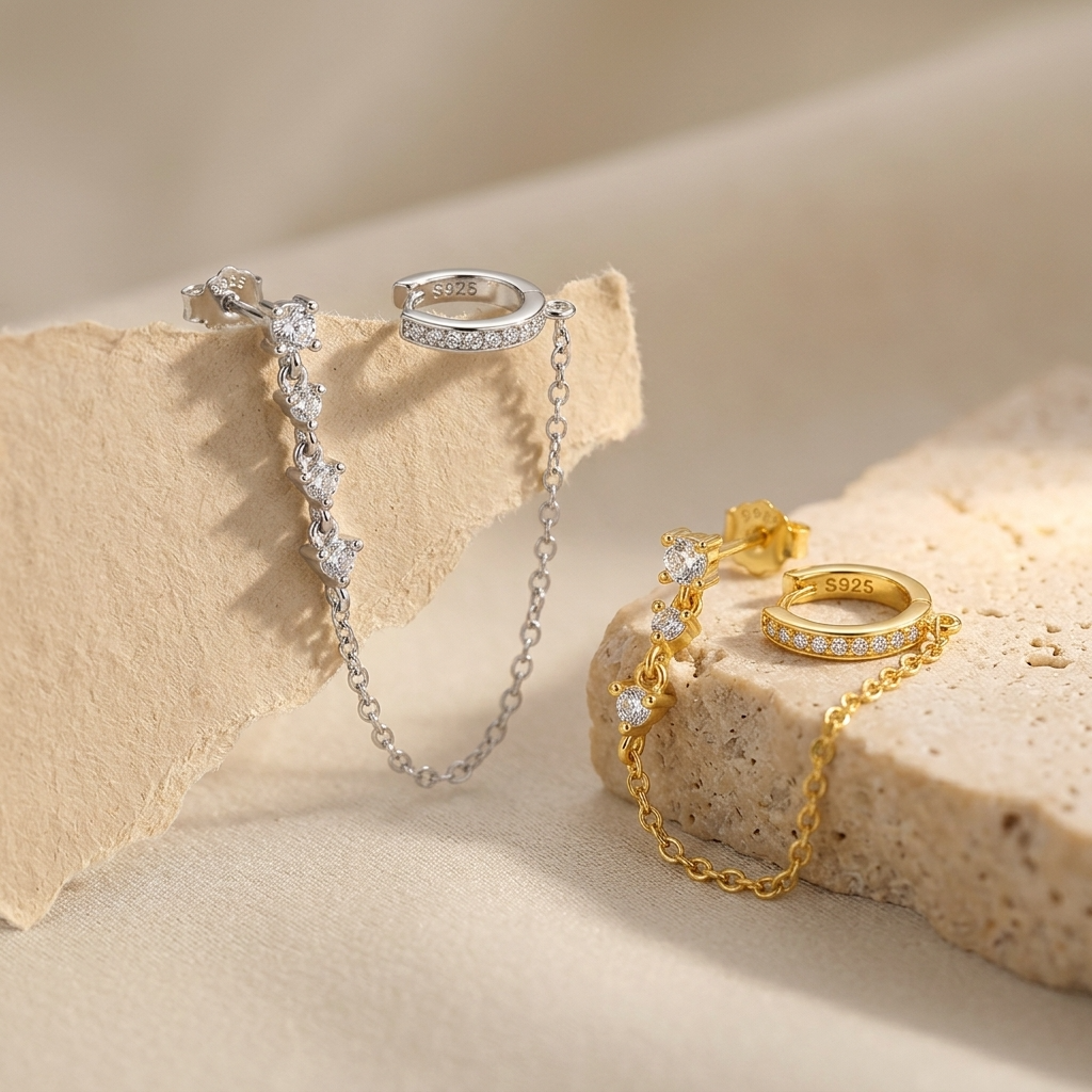 Eleonore Chain Cuff Earrings