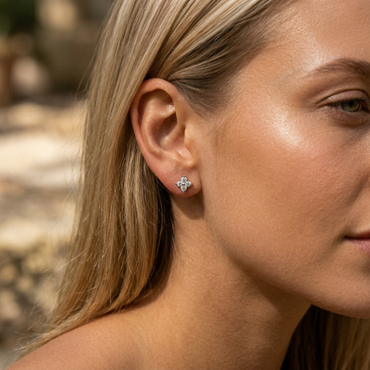 Camilla Crystal Flower Stud Earrings