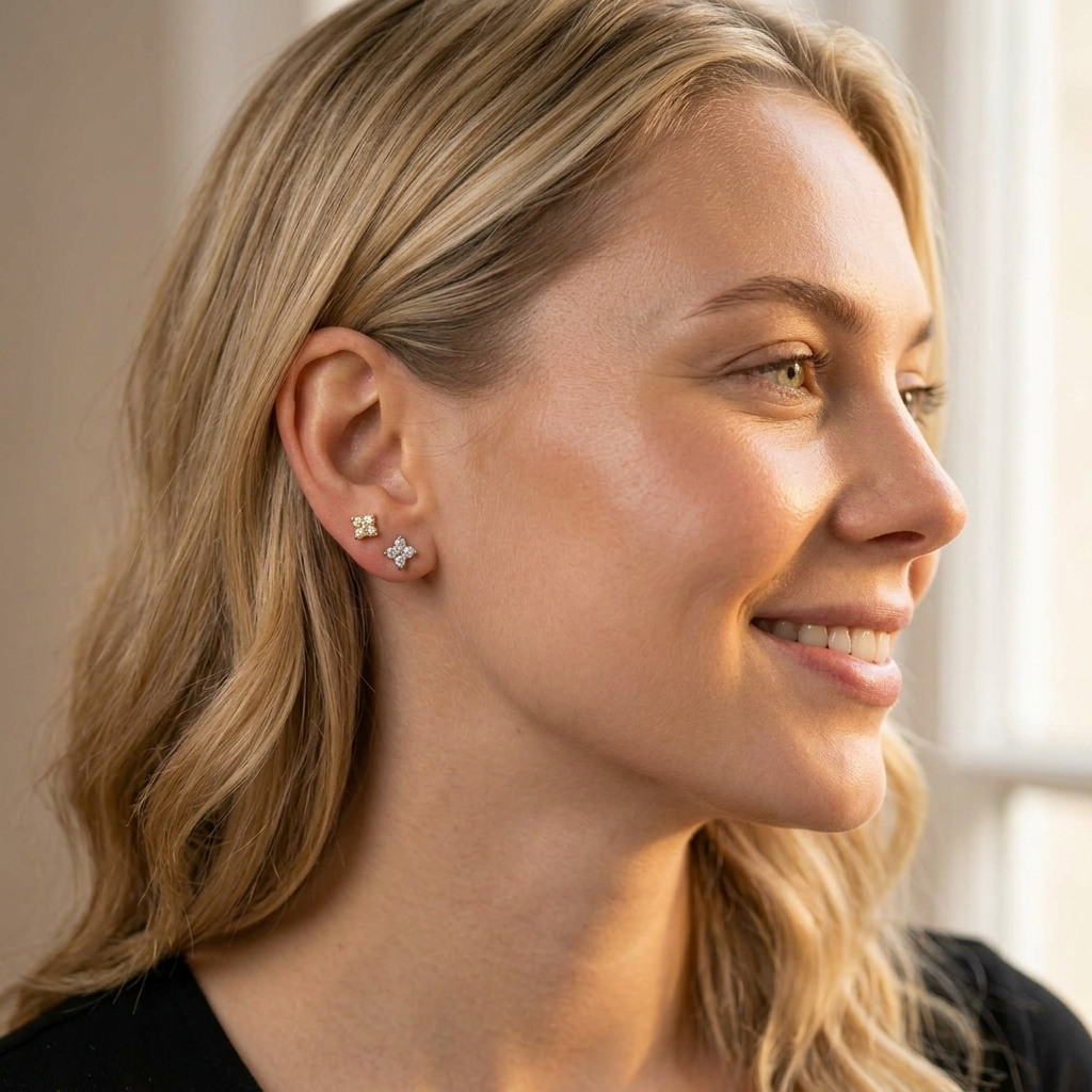 Camilla Crystal Flower Stud Earrings