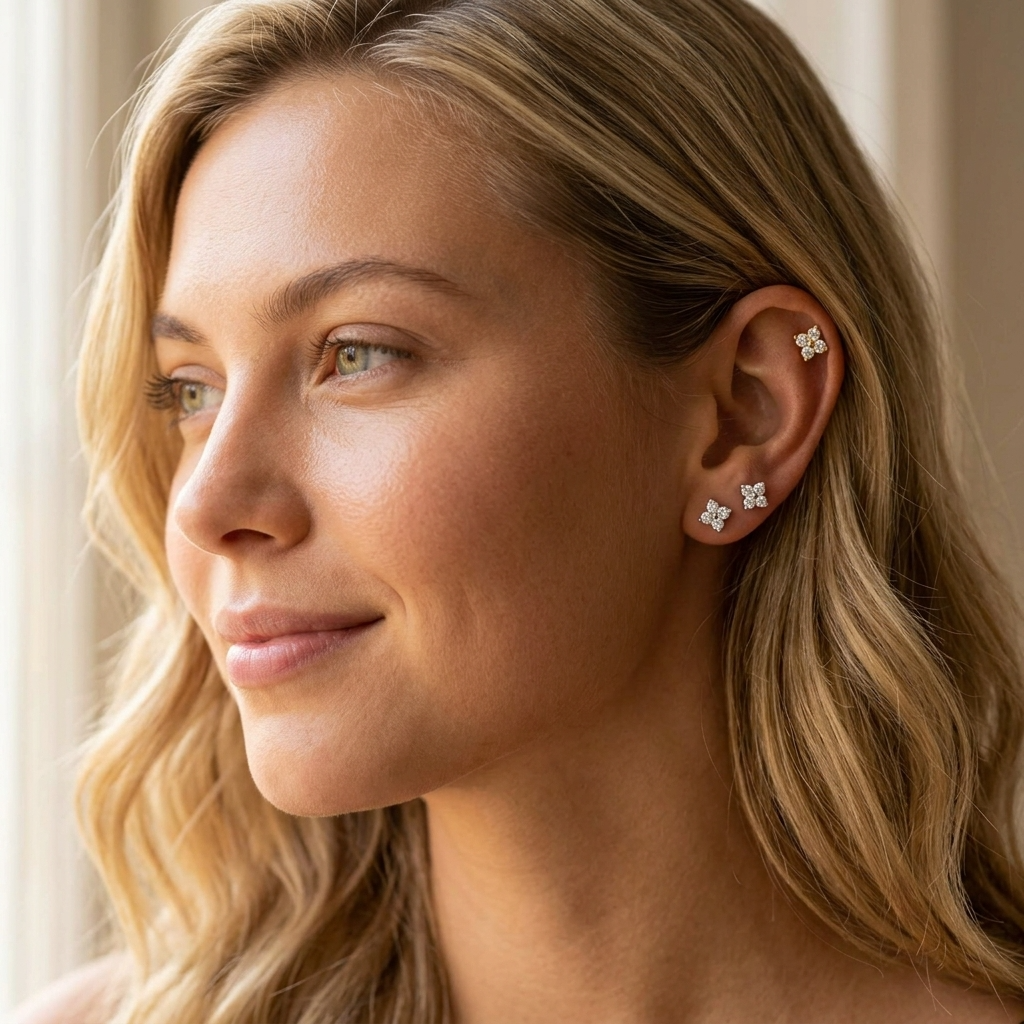 Camilla Crystal Flower Stud Earrings