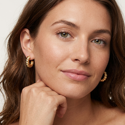 Ruby Curve Hoop Earrings