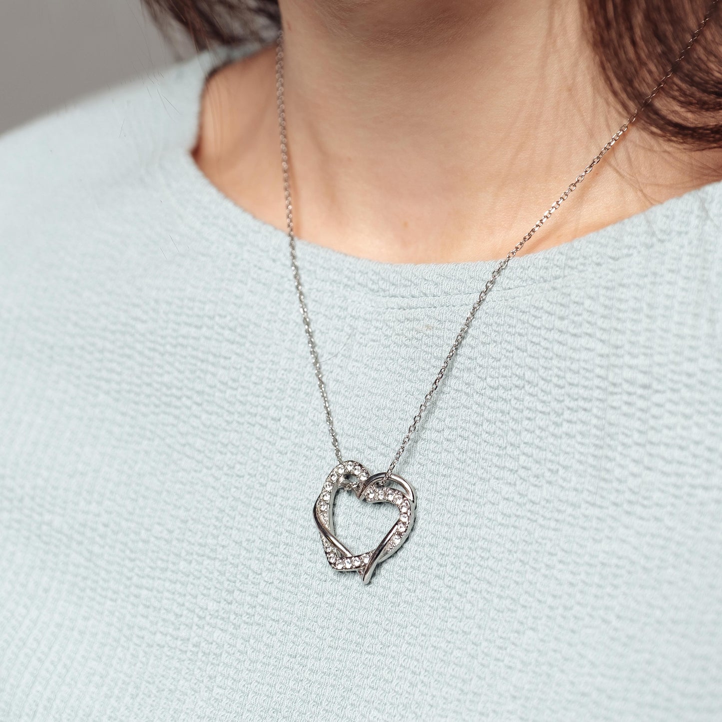 Eleni Crystal Heart Necklace