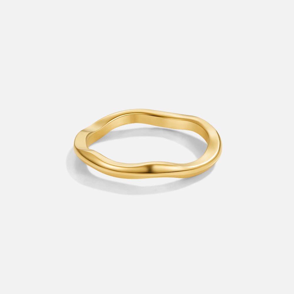 Victoria Wave Gold Ring Set