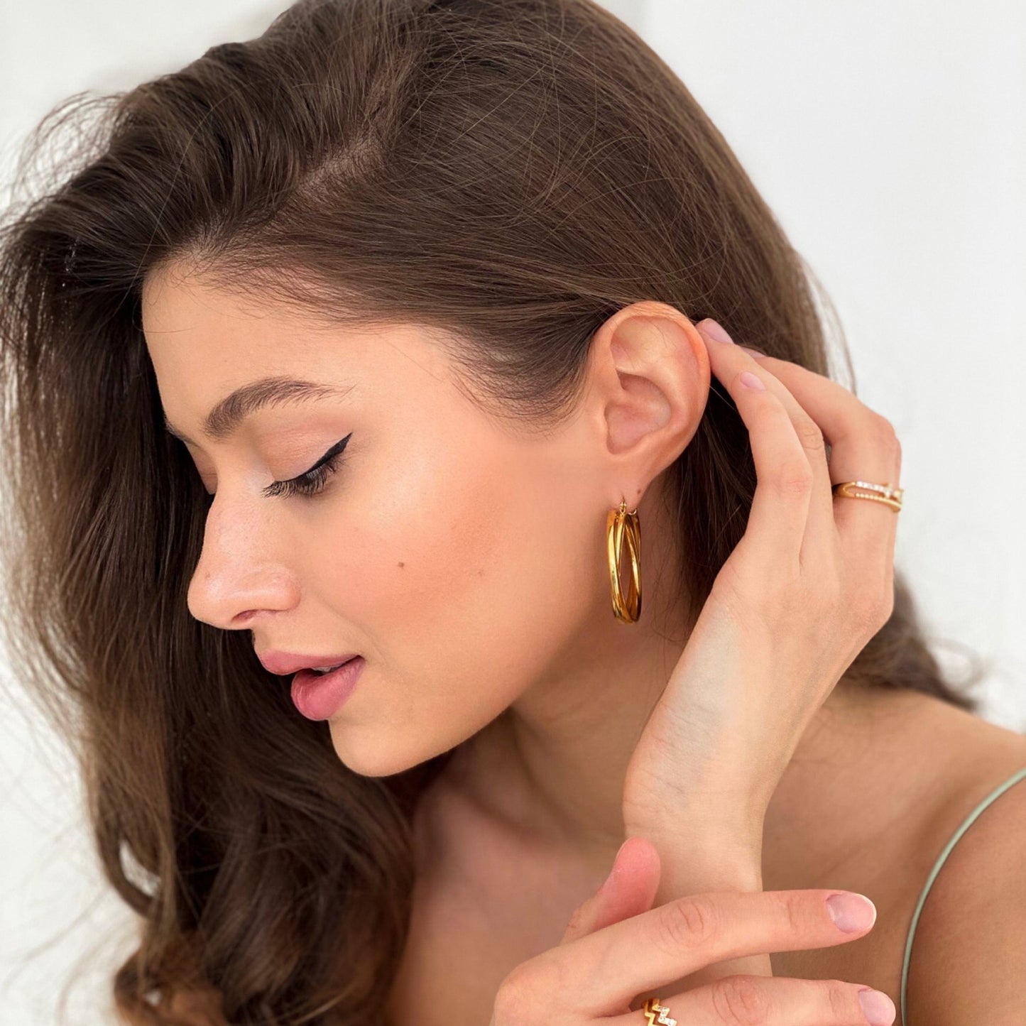 Thalia Gold Hoop Earrings