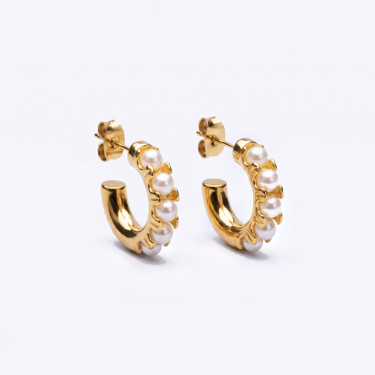 Sophie Pearl Huggie Earrings