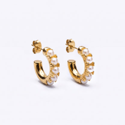 Sophie Pearl Huggie Earrings